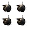 Service Caster 2'' Antique Metal Hood Twin Caster Locking Nylon Wheel 1/4 Thread Stem, 4PK SCC-TS02S50D-NYS-WA-B-142058-4 - alternate 1